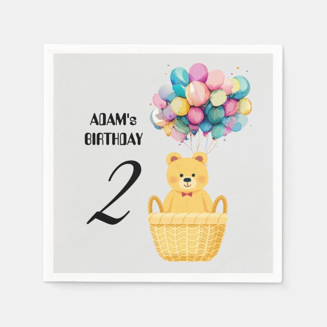 custom name birthday  napkins (Front)