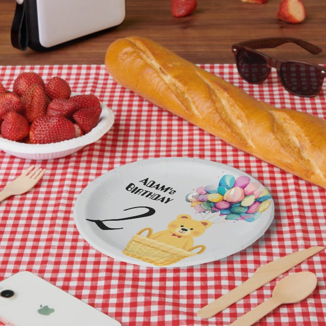 custom name birthday  paper plates (Picnic)