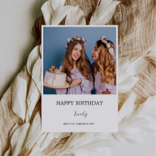 Custom Name Birthday Photo Card for Friend