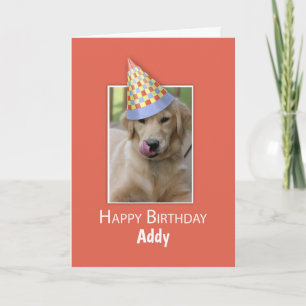 Custom Name Birthday to Dog Humor Funny Hat Card