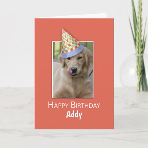 Custom Name Birthday to Dog Humor Funny Hat Card