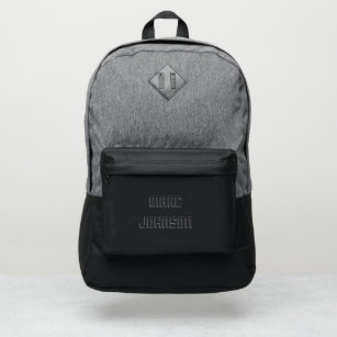 Custom Name Black and Gray Port Authority® Backpack