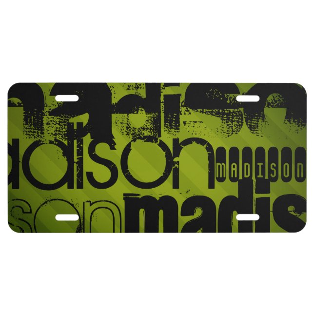 Custom Name, Black and Olive Green License Plate (Front)
