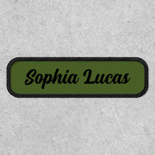Custom name black and olive green or any color patch