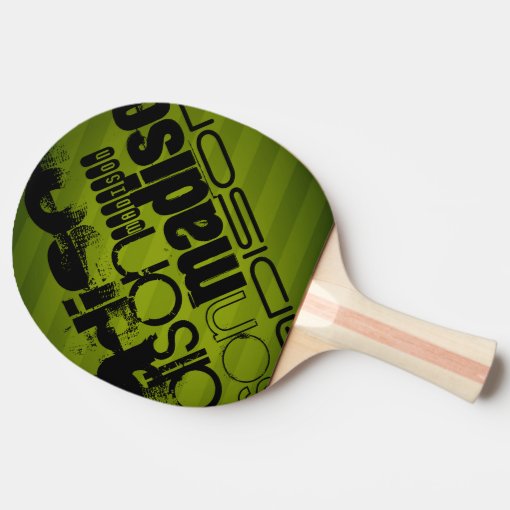 Custom Name, Black and Olive Green Ping Pong Paddle Zazzle