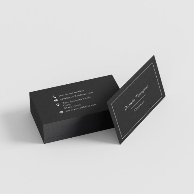 Custom Name Black And White Minimalist Typography Business Card (Creator Uploaded)