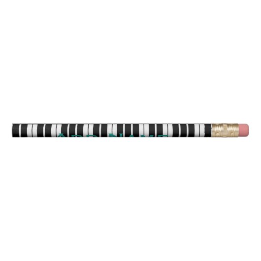 Custom name black and white piano keys pencil (Rotated 270)