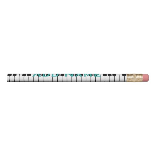 Custom name black and white piano keys pencil (Rotated 90)