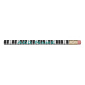 Custom name black and white piano keys pencil (Front)
