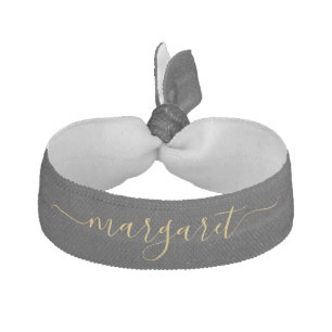 Custom Name Black Elastic Hair Tie Accessory Perso