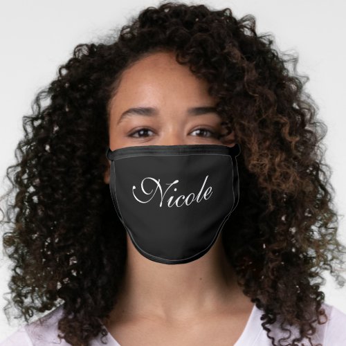 Custom Name Black Face Mask