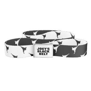 Custom name black karate belt for kids and adults