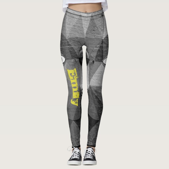 Custom Name Black Leggings (Front)