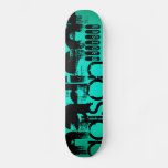 Custom Name; Black &amp;  Neon Aqua Turquoise Skateboard Deck at Zazzle
