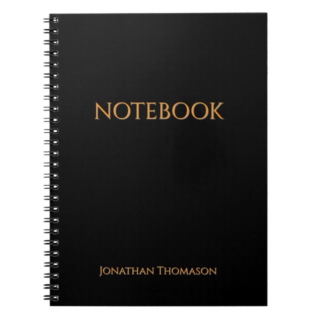 Custom Name Black Notebook (Front)