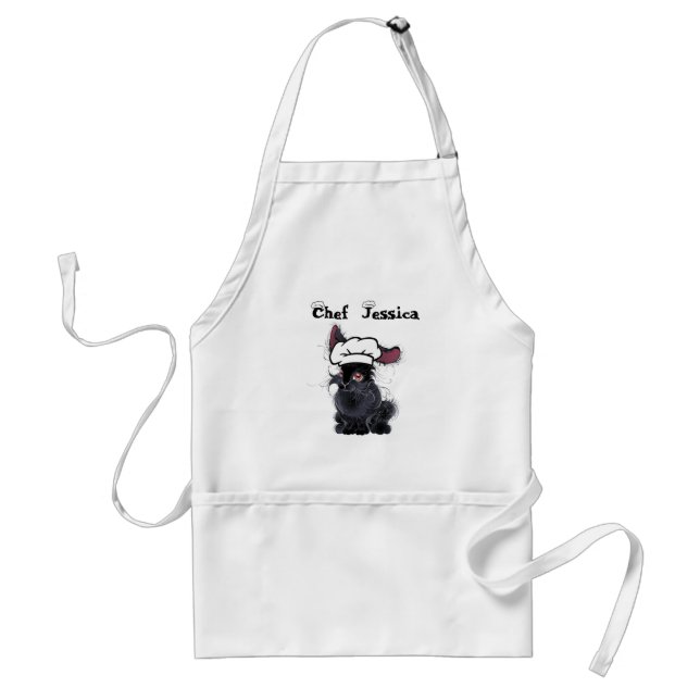 Custom Name Black Rabbit Chef Apron (Front)