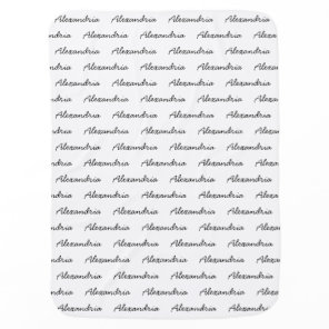 Custom Name Black Script Baby Boy Girl Nursery Blanket