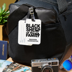 Custom name "Black Sheep" Luggage Tag