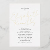 Custom Name Black White GOLD Bridal Shower Foil Invitation (Front)