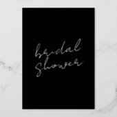 Custom Name Black White GOLD Bridal Shower Foil Invitation (Back)