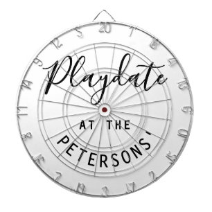 Custom Name Black White Minimalist Playdate Script Dart Board
