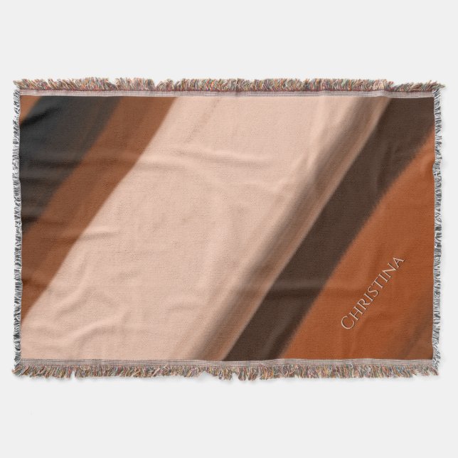 Custom Name Blanket Faux Wood Fancy Striped  (Front)