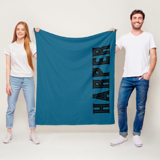 Custom Name Blanket, Personalized Retro Throw  (In Situ)