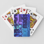 Custom Name; Blue &amp; Abstract Purple, Green, Blue Playing Cards at Zazzle