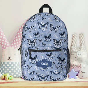 Custom Name Blue Butterfly Backpack