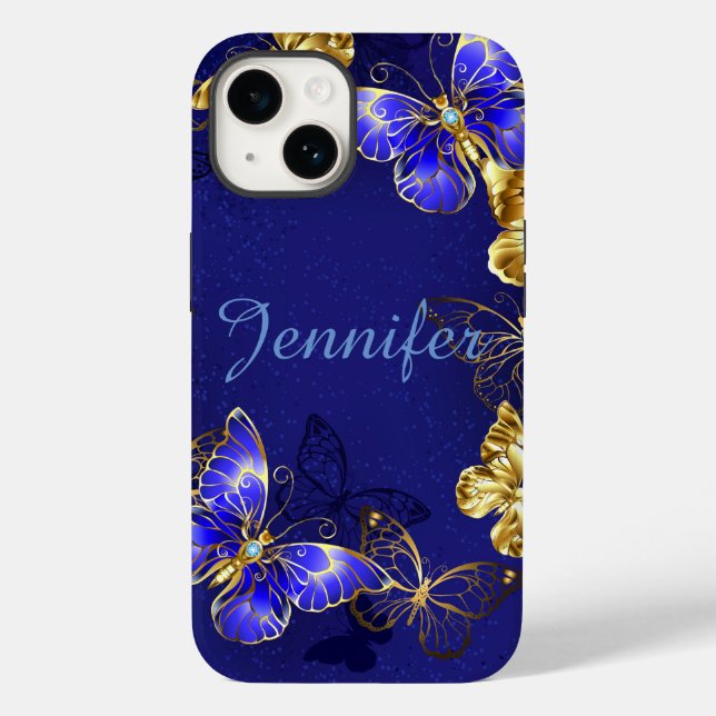 Custom Name Blue Butterfly iPhone/IPad Case (Back)