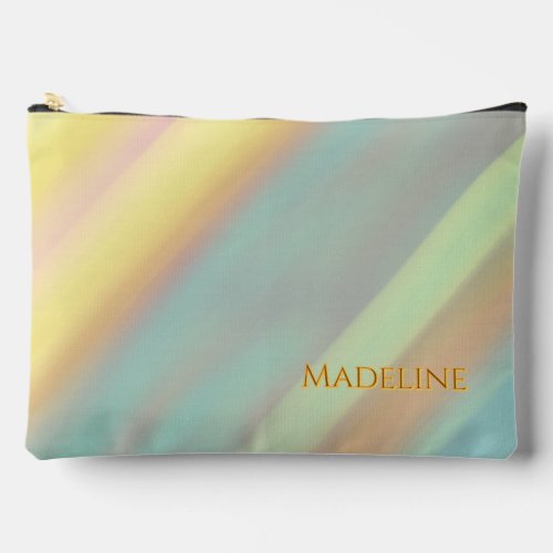 Custom Name Blue Green Coastal Beach  Accessory Pouch