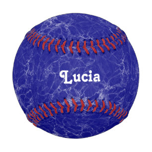 Custom name blue marble pattern baseball