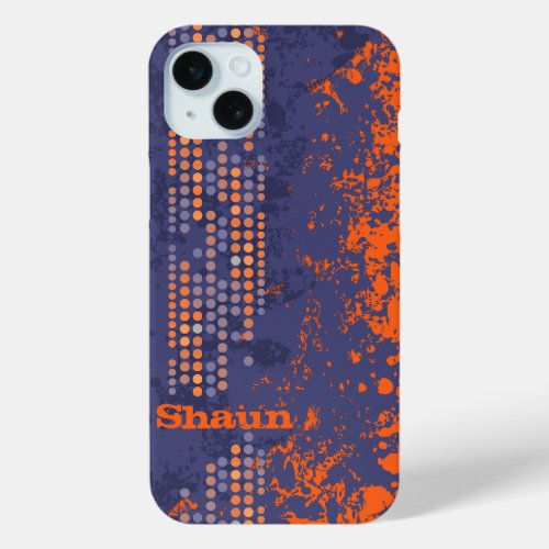 Custom name blue orange surf style case