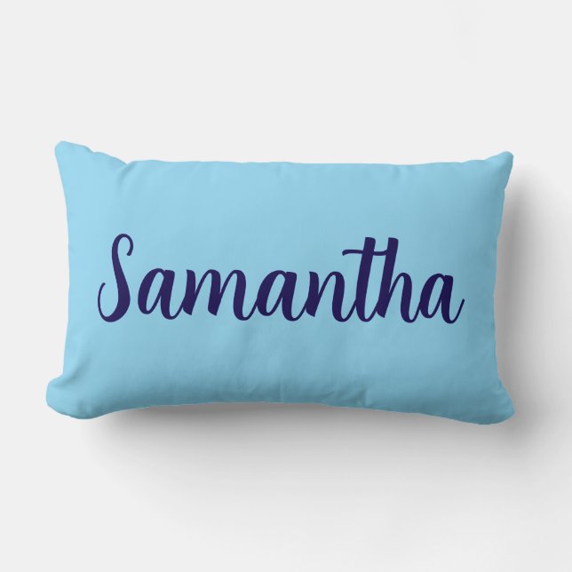 Custom Name blue  – Personalized  Lumbar Pillow (Front)