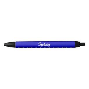 Custom name blue plaid pattern pen