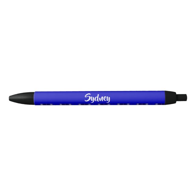 Custom name blue plaid pattern pen (Front)