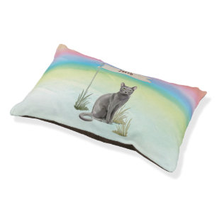 Custom Name Blue Russian Cat Pet Bed
