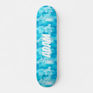 Custom Name Blue Sky Clouds Dreamy Aesthetic Skateboard