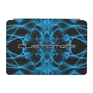 Custom Name Blue Smoke Symmetrical Black iPad Mini Cover