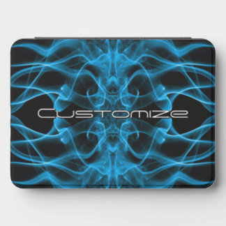 Custom Name Blue Smoke Symmetrical Black Kindle Cover
