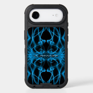 Custom Name Blue Smoke Symmetrical Black iPhone 17 Air Case