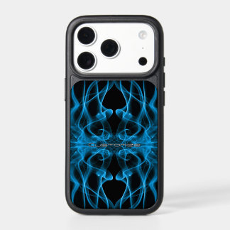 Custom Name Blue Smoke Symmetrical Black iPhone 17 Pro Case