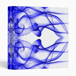 Custom Name Blue Smoke Symmetrical White 3 Ring Binder
