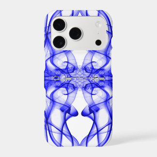 Custom Name Blue Smoke Symmetrical White iPhone 17 Pro Case