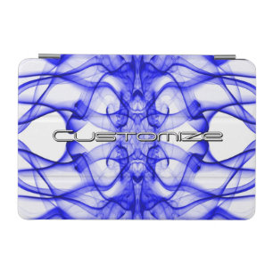 Custom Name Blue Smoke Symmetrical White iPad Mini Cover
