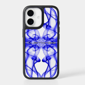Custom Name Blue Smoke Symmetrical White iPhone 17 Case