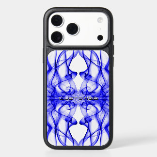 Custom Name Blue Smoke Symmetrical White iPhone 17 Pro Max Case
