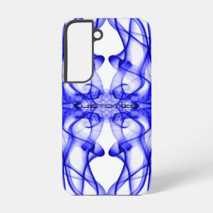 Custom Name Blue Smoke Symmetrical White Samsung Galaxy S22 Case