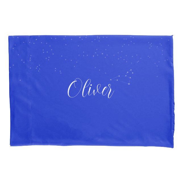 Custom name blue starsky Leo Zodiac starformation Pillow Case (Front)