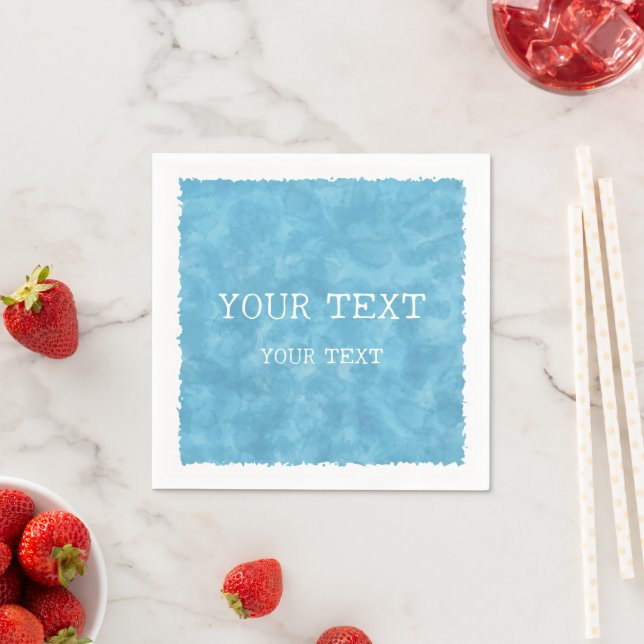 Custom Name Blue Watercolor Napkins (Insitu)